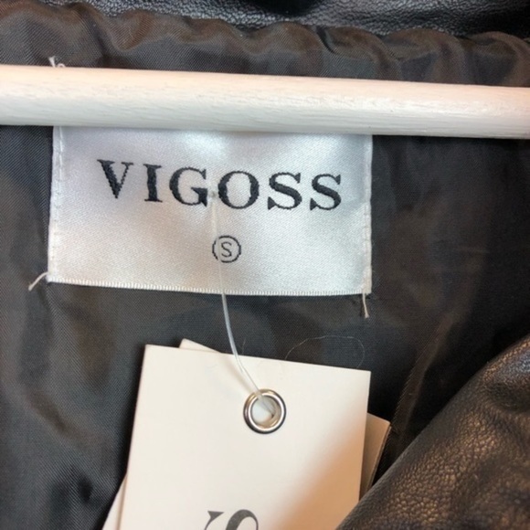 Vigoss Black Faux Leather Puffer Jacket - Picture 13 of 13